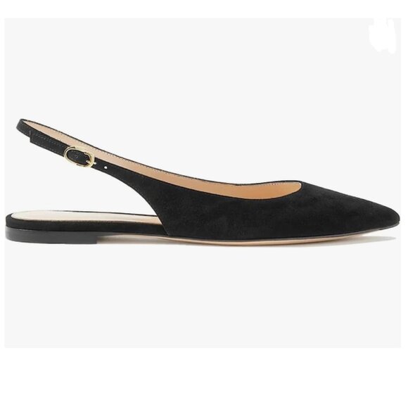 Black Suede pointy toe flats - Picture 1 of 7